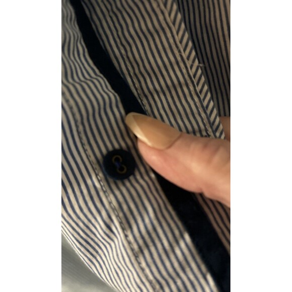 Buffalo David Bitton Slim Fit Men's Size XL/TG Blue Striped Cotton Casual Shirt - Picture 12 of 16